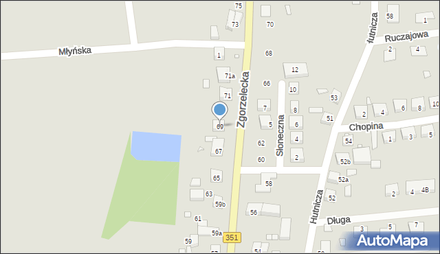 Pieńsk, Zgorzelecka, 69, mapa Pieńsk