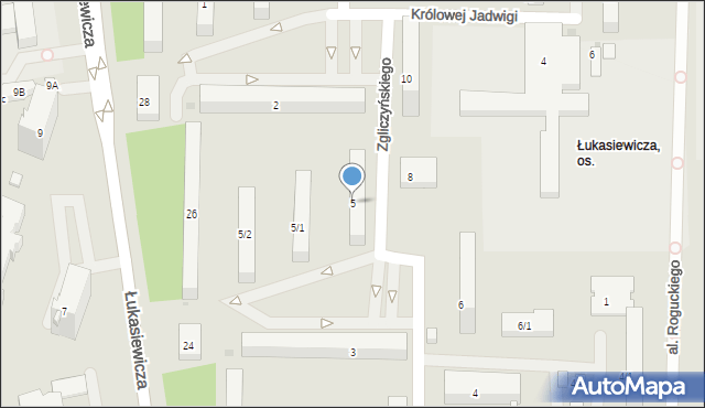 Płock, Zgliczyńskiego Stanisława, 5, mapa Płock