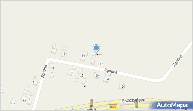 Pniówek, Zgodna, 15, mapa Pniówek