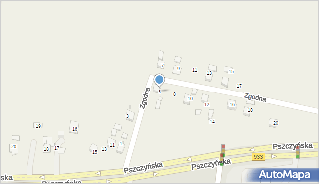 Pniówek, Zgodna, 6, mapa Pniówek