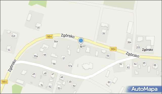 Podborze, Zgórsko, 58, mapa Podborze