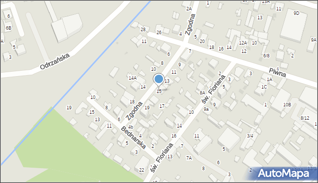 Radom, Zgodna, 15, mapa Radomia