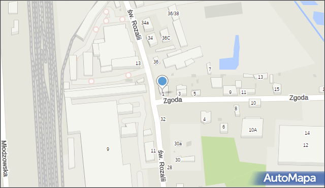 Radomsko, Zgoda, 1, mapa Radomsko