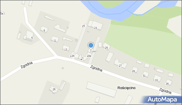 Rościęcino, Zgodna, 21, mapa Rościęcino