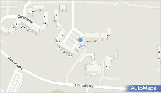 Ruda Śląska, Zgrzebnioka Alfonsa, 20A, mapa Rudy Śląskiej