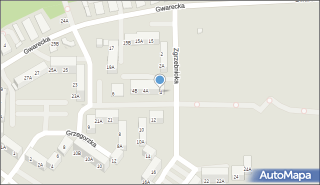 Ruda Śląska, Zgrzebnioka Alfonsa, 4, mapa Rudy Śląskiej