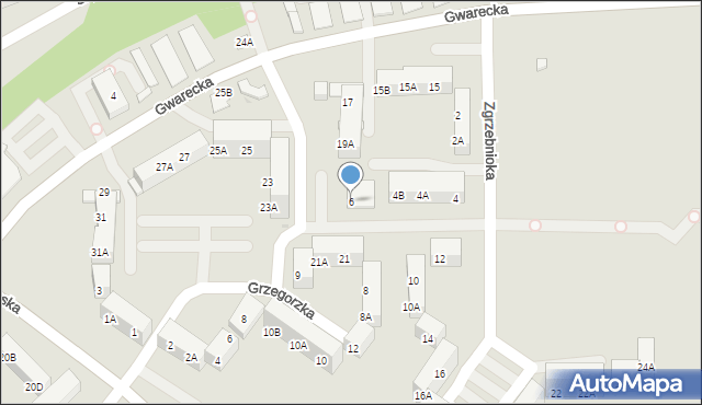 Ruda Śląska, Zgrzebnioka Alfonsa, 6, mapa Rudy Śląskiej