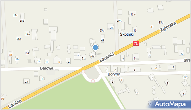 Skotniki, Zgierska, 23a, mapa Skotniki