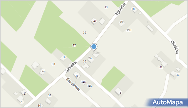 Suszec, Zgońska, 36b, mapa Suszec