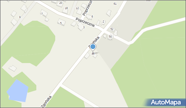 Suszec, Zgońska, 46, mapa Suszec