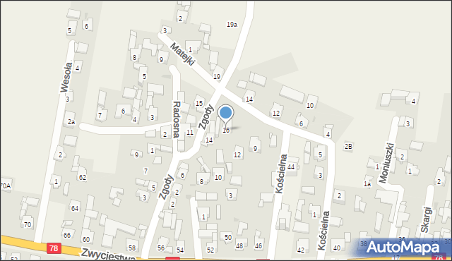 Tąpkowice, Zgody, 16, mapa Tąpkowice