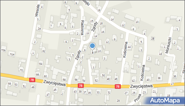 Tąpkowice, Zgody, 8, mapa Tąpkowice