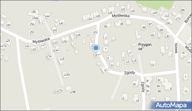 Tychy, Zgody, 4, mapa Tychów