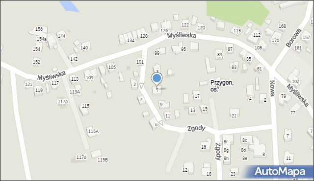 Tychy, Zgody, 7, mapa Tychów