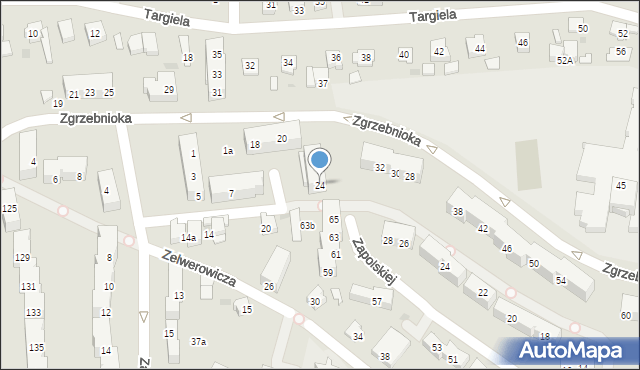 Tychy, Zgrzebnioka Alfonsa, 24, mapa Tychów