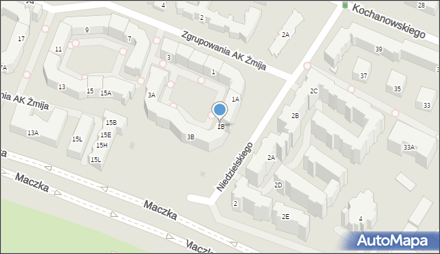 Warszawa, Zgrupowania AK Żmija, 1B, mapa Warszawy