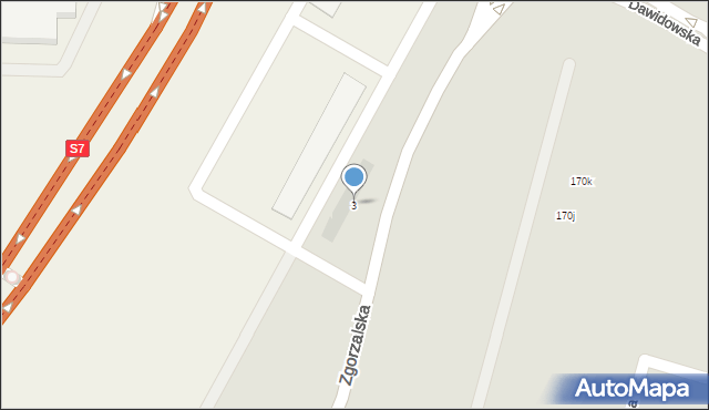 Warszawa, Zgorzalska, 3, mapa Warszawy