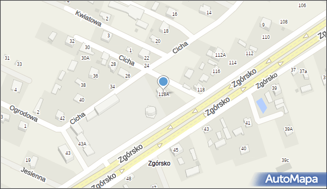 Zagrody, Zgórsko, 118A, mapa Zagrody