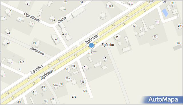 Zagrody, Zgórsko, 49, mapa Zagrody