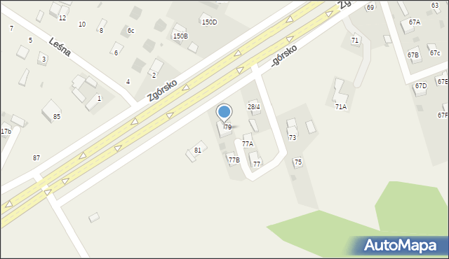 Zagrody, Zgórsko, 79B, mapa Zagrody