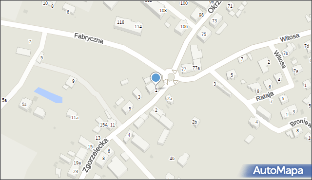 Żary, Zgorzelecka, 1, mapa Żary