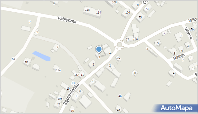 Żary, Zgorzelecka, 3, mapa Żary