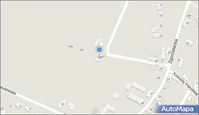 Żary, Zgorzelecka, 43d, mapa Żary