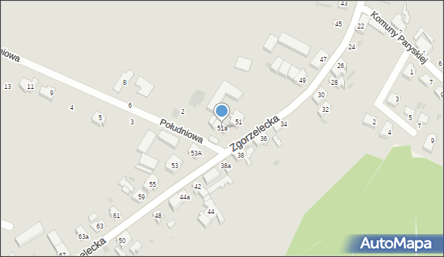 Żary, Zgorzelecka, 51a, mapa Żary