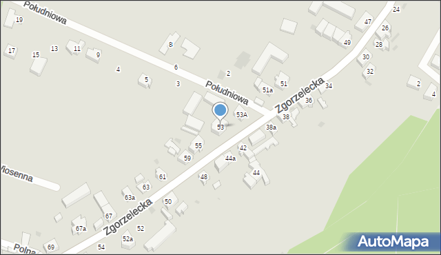 Żary, Zgorzelecka, 53, mapa Żary