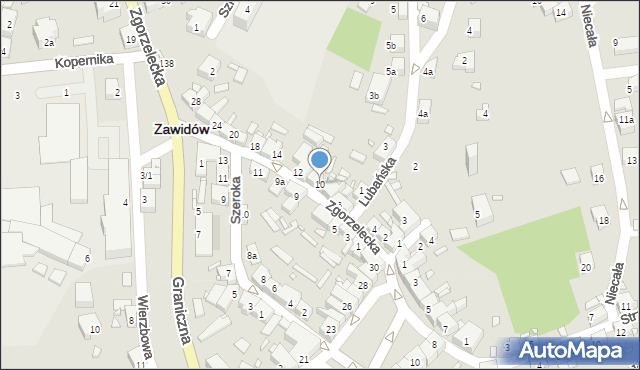 Zawidów, Zgorzelecka, 10, mapa Zawidów