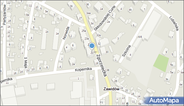 Zawidów, Zgorzelecka, 21, mapa Zawidów