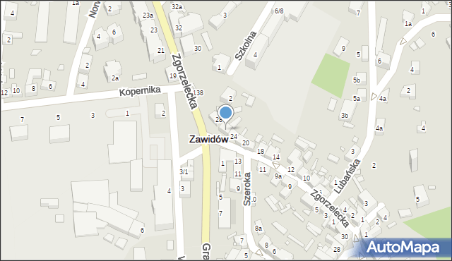 Zawidów, Zgorzelecka, 26, mapa Zawidów