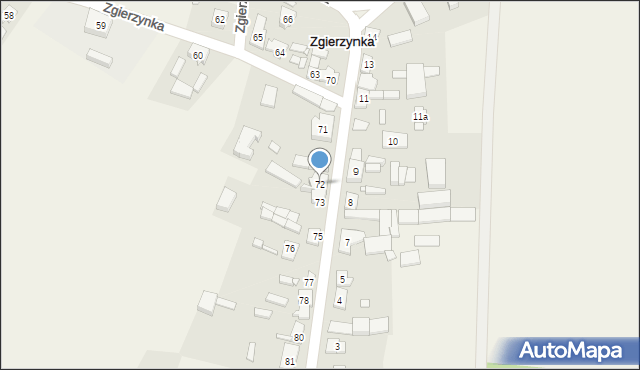 Zgierzynka, Zgierzynka, 72, mapa Zgierzynka