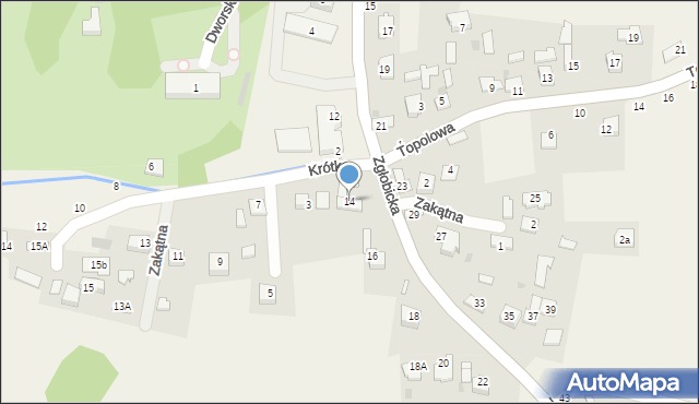 Zgłobice, Zgłobicka, 14, mapa Zgłobice