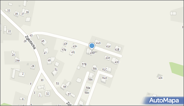 Zgłobice, Zgłobicka, 43D, mapa Zgłobice
