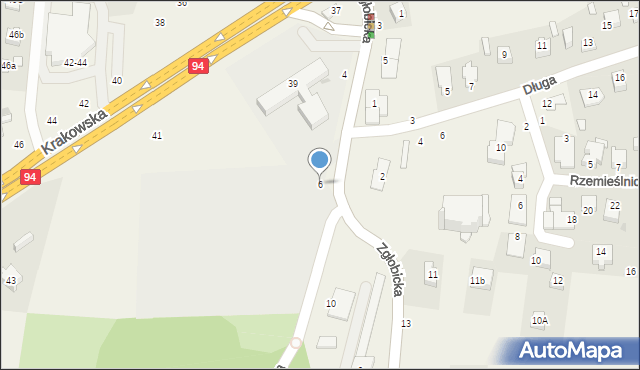 Zgłobice, Zgłobicka, 6, mapa Zgłobice