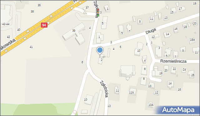 Zgłobice, Zgłobicka, 9, mapa Zgłobice