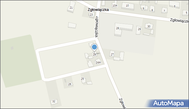 Zgłowiączka, Zgłowiączka, 24, mapa Zgłowiączka