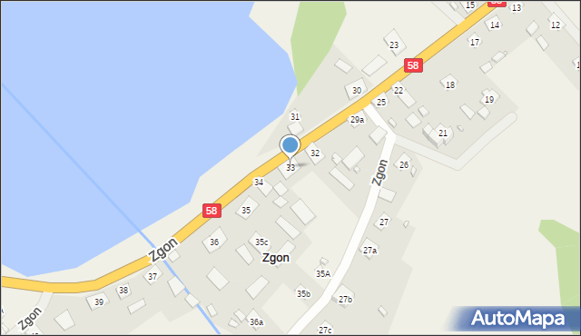 Zgon, Zgon, 33, mapa Zgon