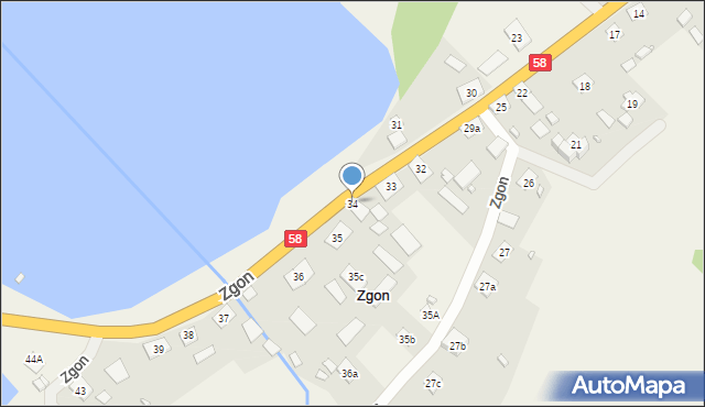 Zgon, Zgon, 34, mapa Zgon
