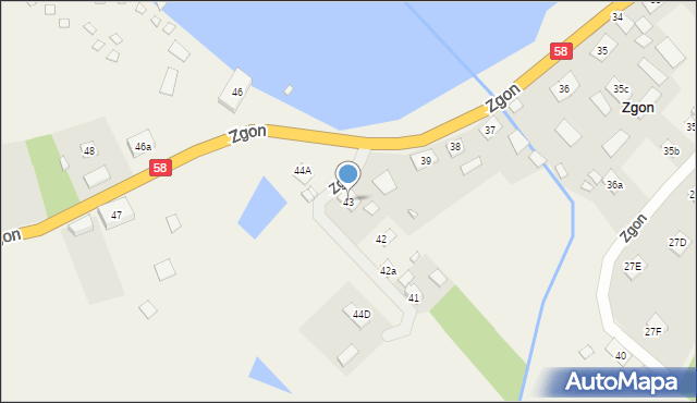 Zgon, Zgon, 43, mapa Zgon