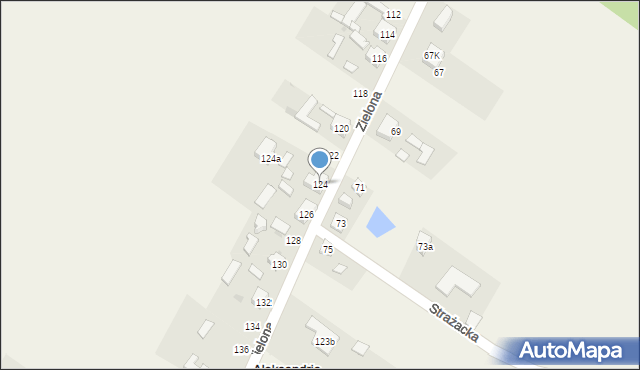 Aleksandria Druga, Zielona, 124, mapa Aleksandria Druga