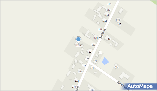 Aleksandria Druga, Zielona, 124a, mapa Aleksandria Druga