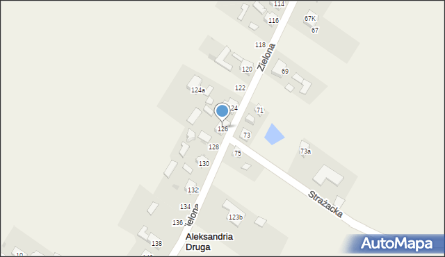 Aleksandria Druga, Zielona, 126, mapa Aleksandria Druga