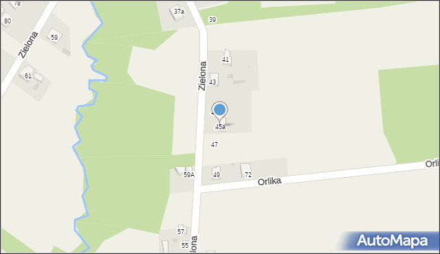 Aleksandria Druga, Zielona, 45a, mapa Aleksandria Druga