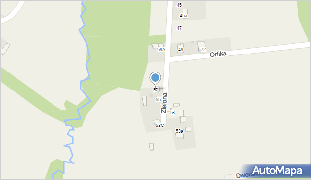 Aleksandria Druga, Zielona, 57, mapa Aleksandria Druga