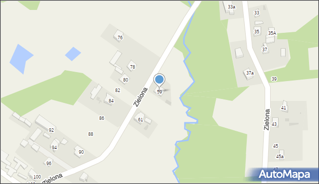 Aleksandria Druga, Zielona, 59, mapa Aleksandria Druga