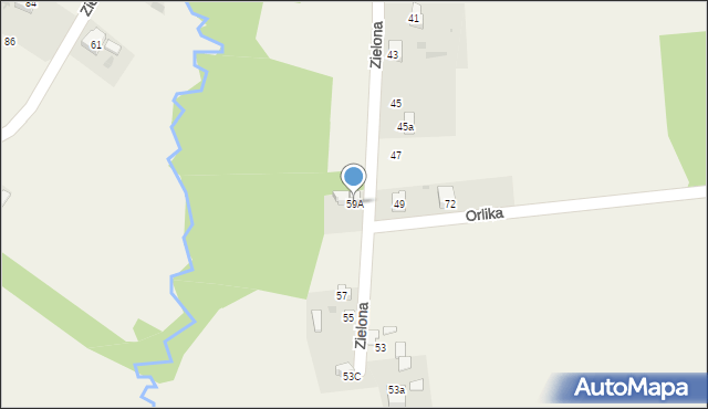 Aleksandria Druga, Zielona, 59A, mapa Aleksandria Druga