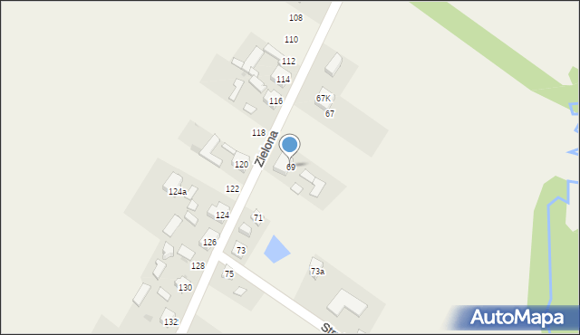 Aleksandria Druga, Zielona, 69, mapa Aleksandria Druga