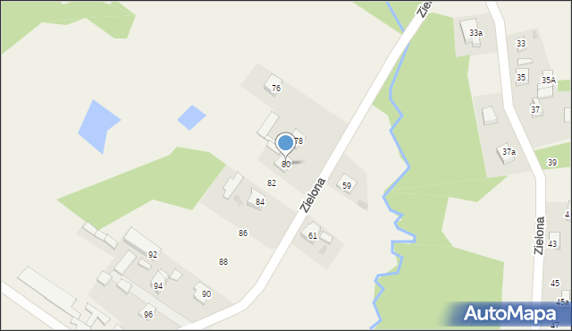 Aleksandria Druga, Zielona, 80, mapa Aleksandria Druga